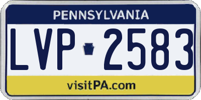 PA license plate LVP2583
