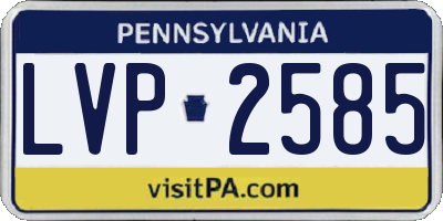 PA license plate LVP2585