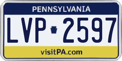 PA license plate LVP2597