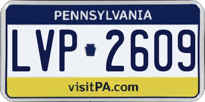 PA license plate LVP2609