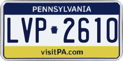 PA license plate LVP2610