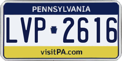 PA license plate LVP2616