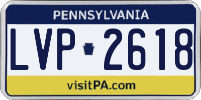 PA license plate LVP2618