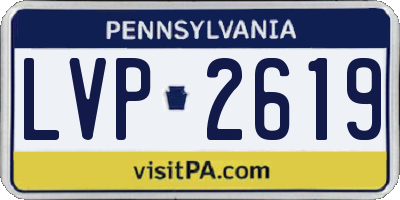 PA license plate LVP2619