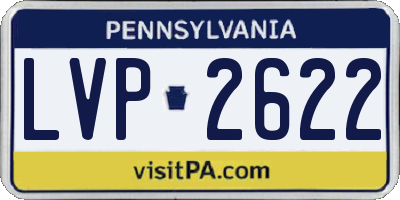 PA license plate LVP2622