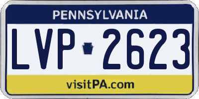 PA license plate LVP2623