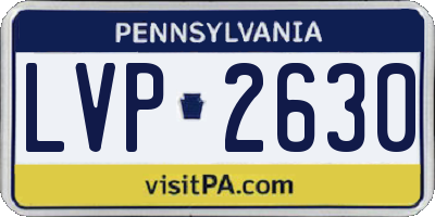 PA license plate LVP2630