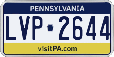 PA license plate LVP2644