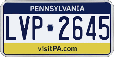 PA license plate LVP2645