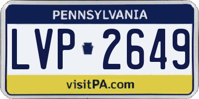 PA license plate LVP2649