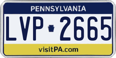 PA license plate LVP2665