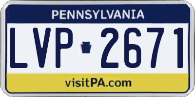 PA license plate LVP2671
