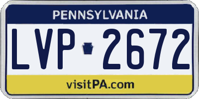PA license plate LVP2672