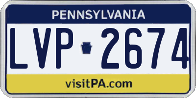PA license plate LVP2674