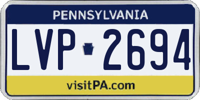 PA license plate LVP2694