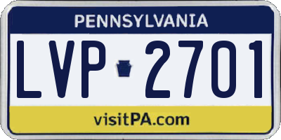 PA license plate LVP2701