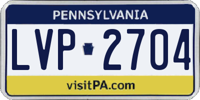 PA license plate LVP2704