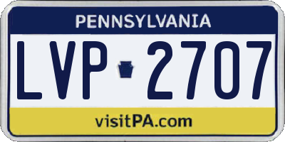 PA license plate LVP2707