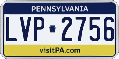 PA license plate LVP2756