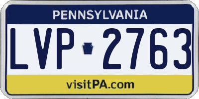 PA license plate LVP2763