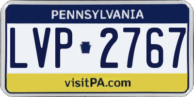 PA license plate LVP2767
