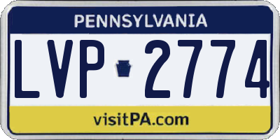 PA license plate LVP2774