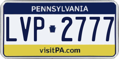 PA license plate LVP2777
