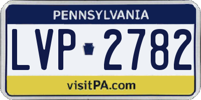 PA license plate LVP2782
