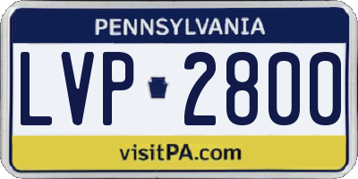 PA license plate LVP2800
