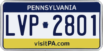 PA license plate LVP2801