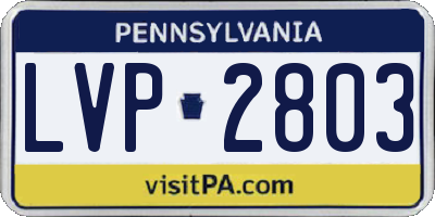 PA license plate LVP2803