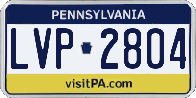 PA license plate LVP2804