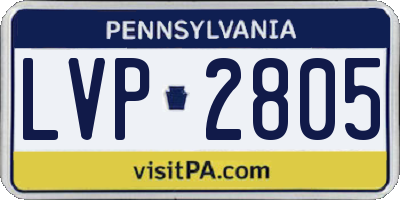 PA license plate LVP2805