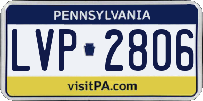 PA license plate LVP2806