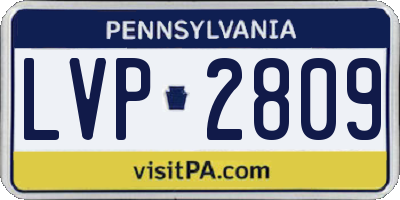PA license plate LVP2809