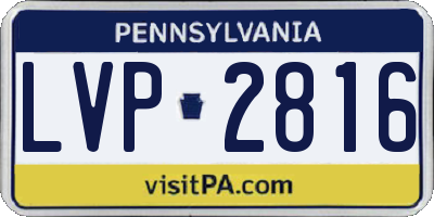 PA license plate LVP2816