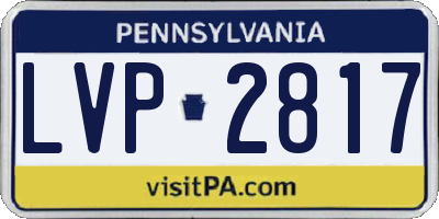 PA license plate LVP2817
