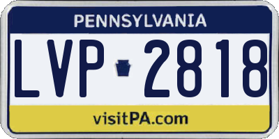 PA license plate LVP2818
