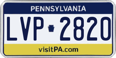 PA license plate LVP2820