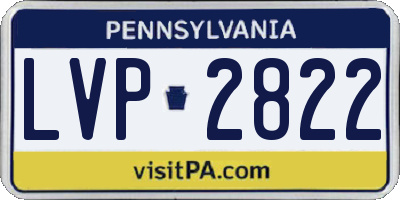 PA license plate LVP2822