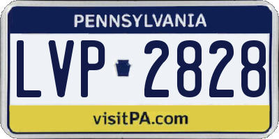 PA license plate LVP2828