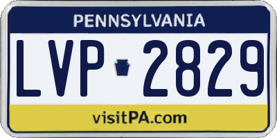 PA license plate LVP2829