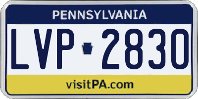 PA license plate LVP2830