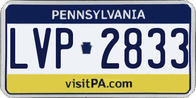 PA license plate LVP2833