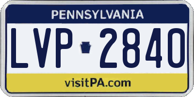PA license plate LVP2840