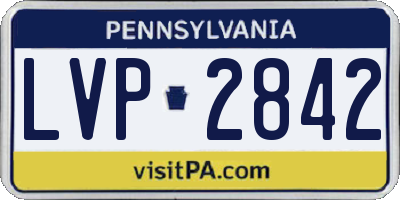 PA license plate LVP2842