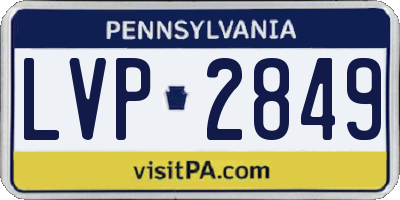 PA license plate LVP2849