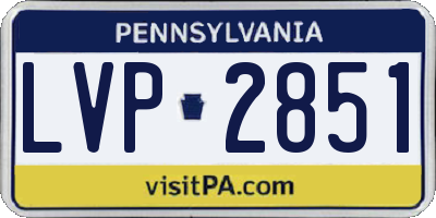 PA license plate LVP2851