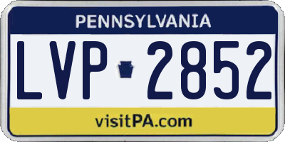 PA license plate LVP2852
