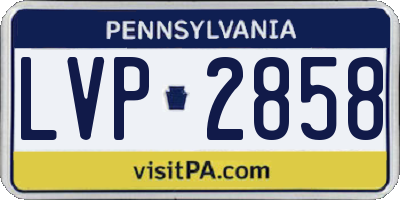 PA license plate LVP2858